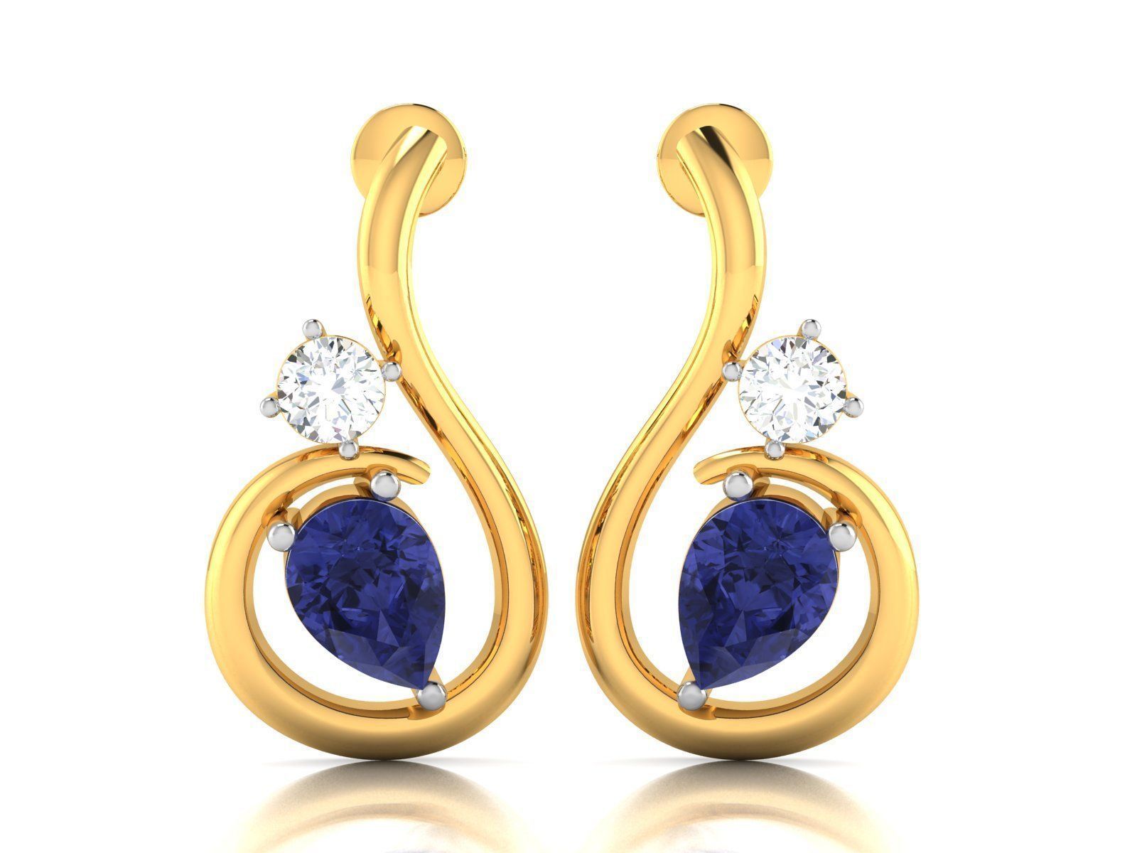 41 Pendant Earrings Set 3dm 4 view render details bulk 3D print model_72