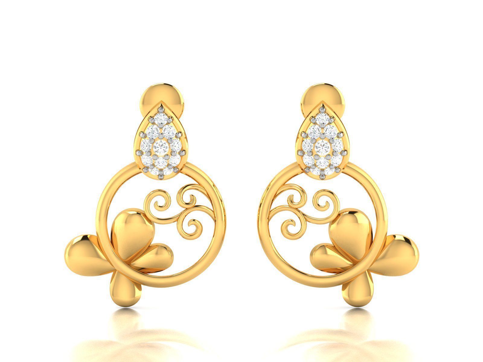 41 Pendant Earrings Set 3dm 4 view render details bulk 3D print model_23