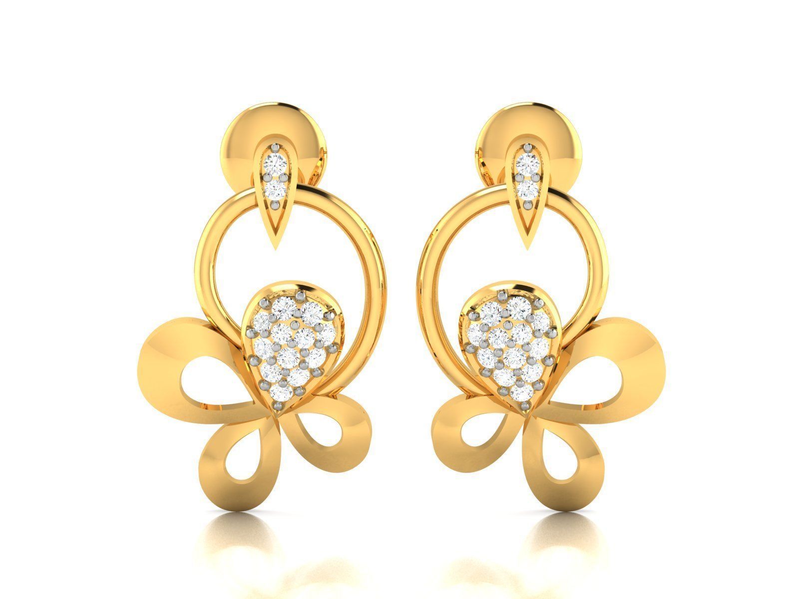 41 Pendant Earrings Set 3dm 4 view render details bulk 3D print model_17