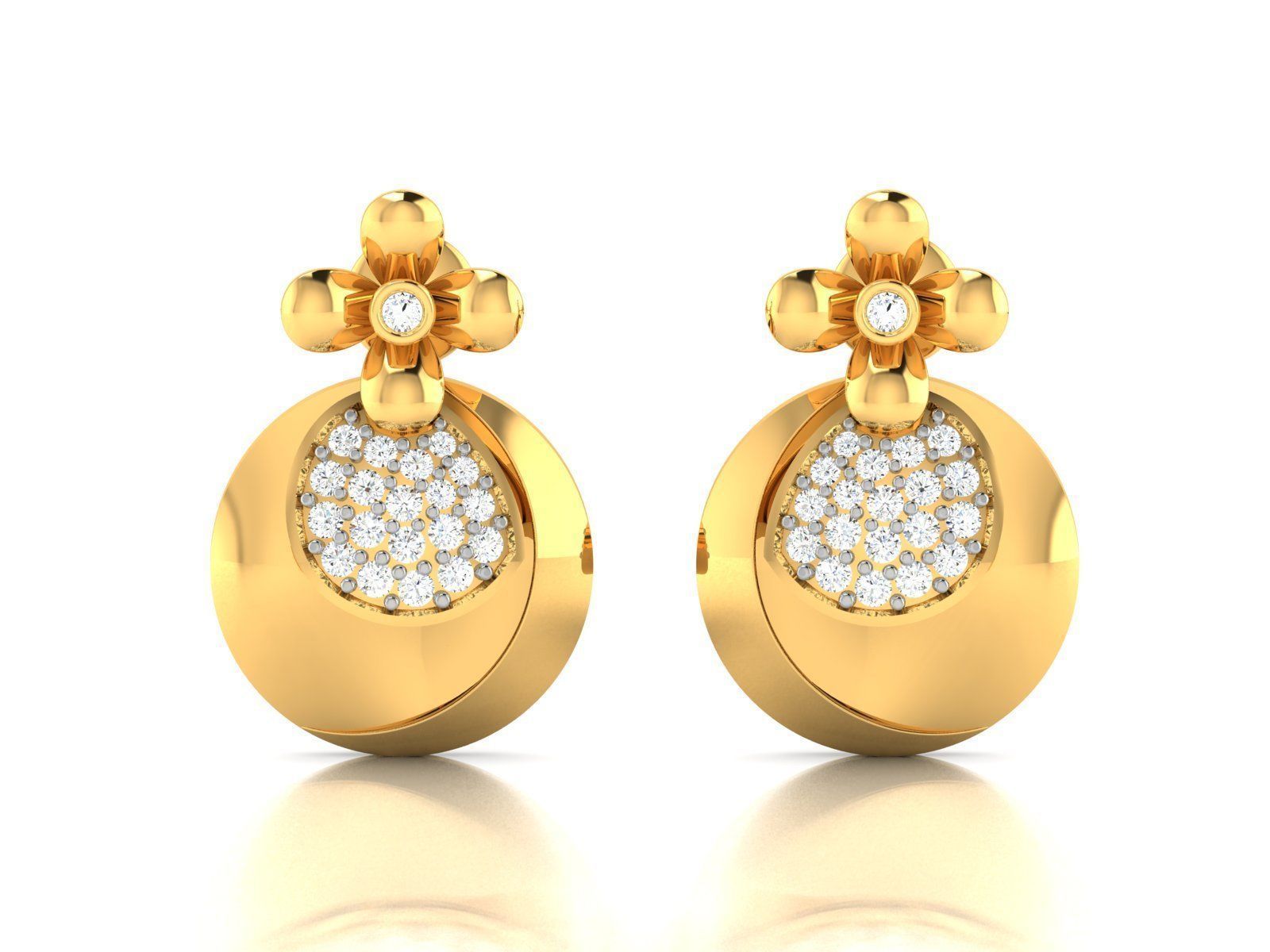 41 Pendant Earrings Set 3dm 4 view render details bulk 3D print model_11