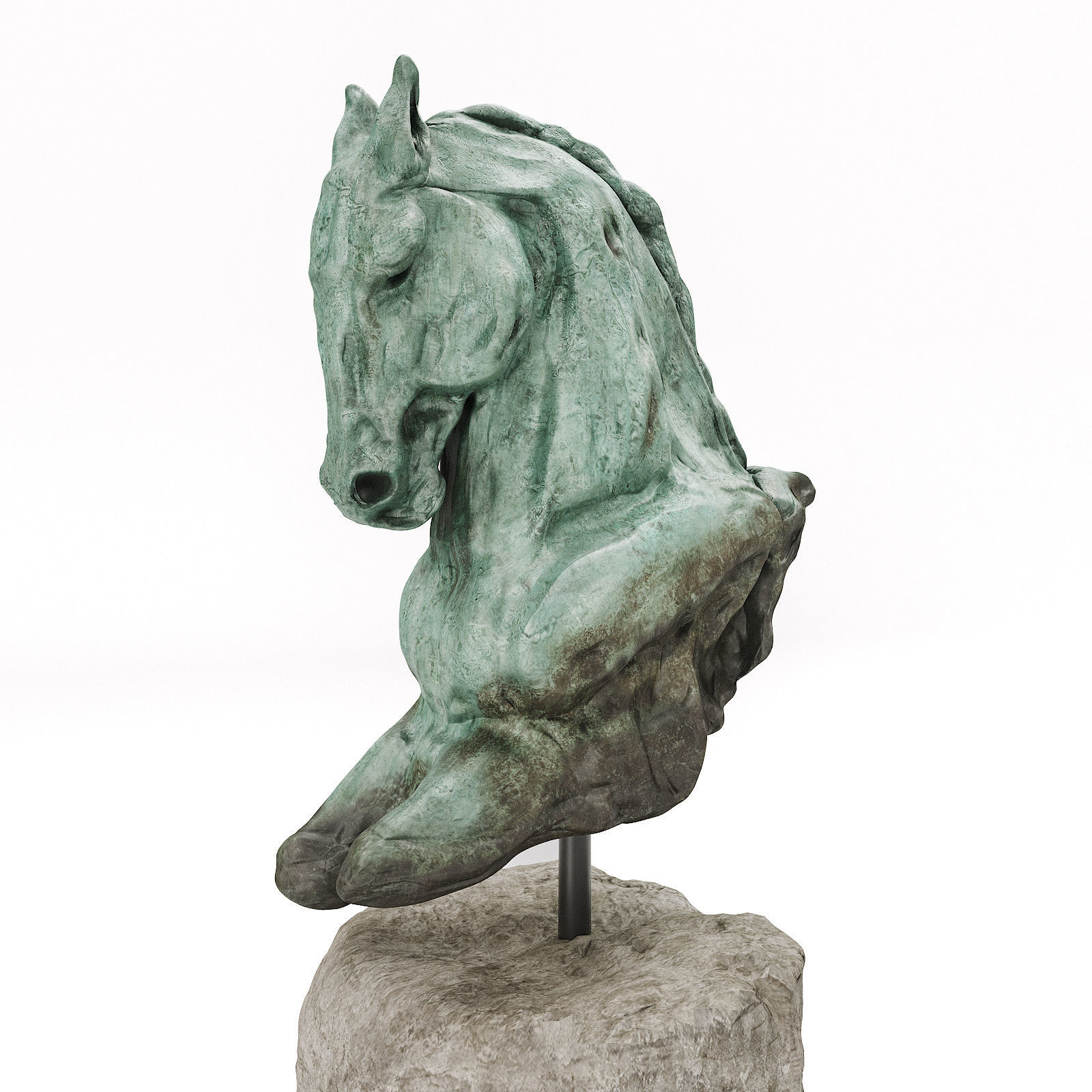 Stephanie Revennaugh Horse Bust Sclupture 3D model_3