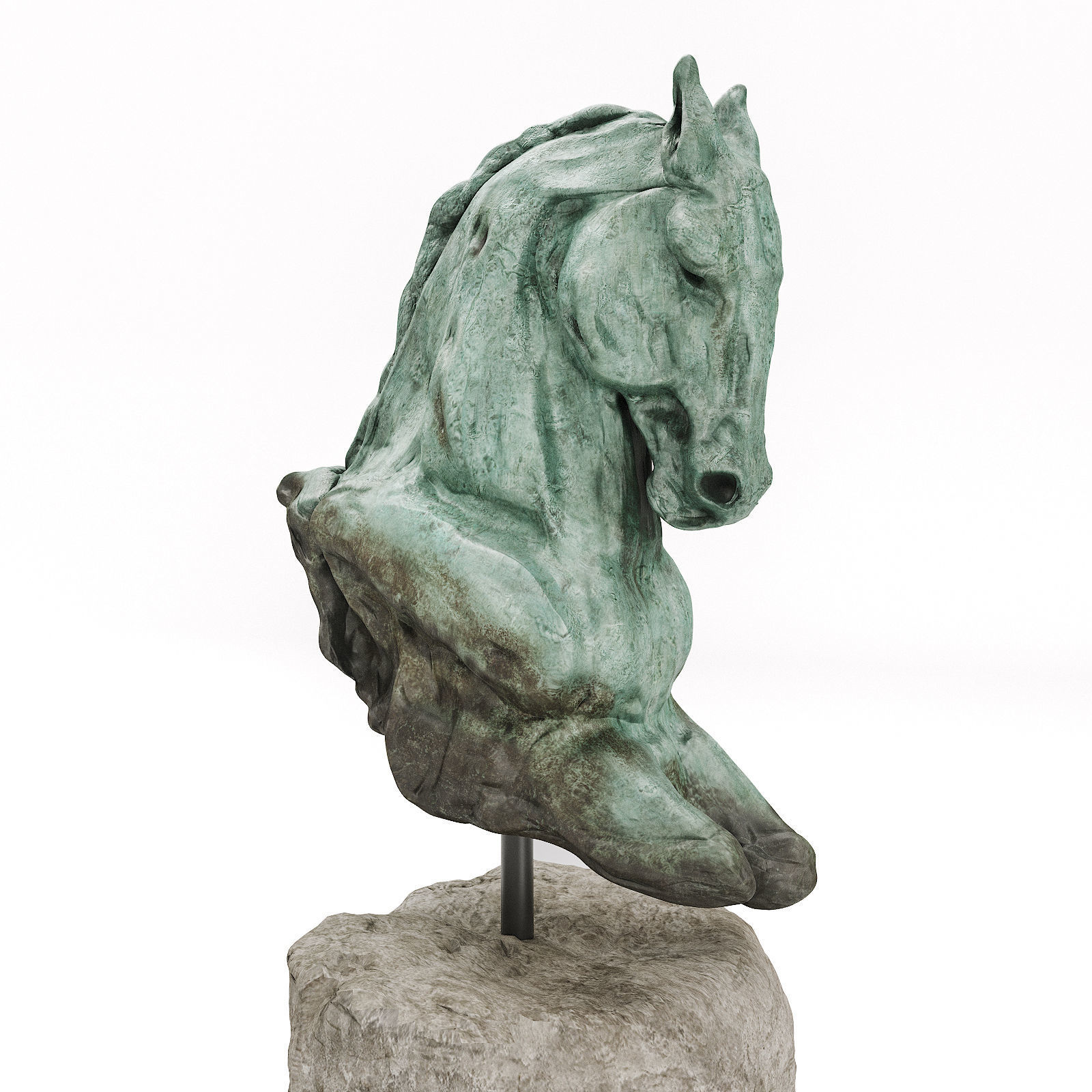 Stephanie Revennaugh Horse Bust Sclupture 3D model_2