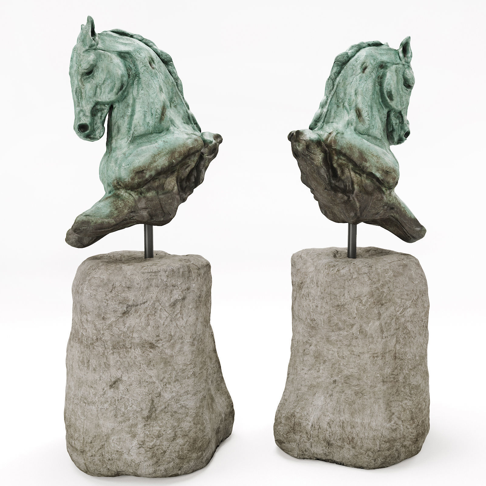 Stephanie Revennaugh Horse Bust Sclupture 3D model_1