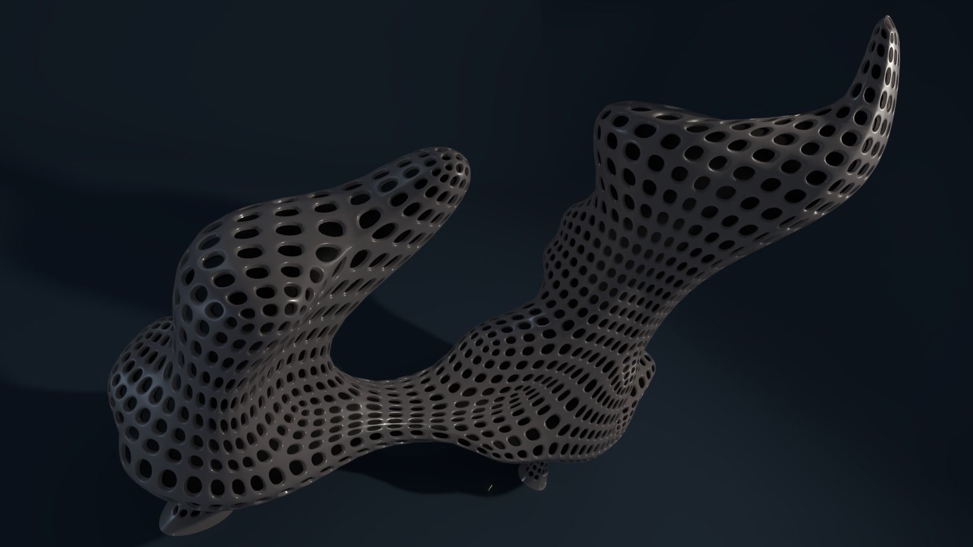 Curved towers Low-poly 3D model_4