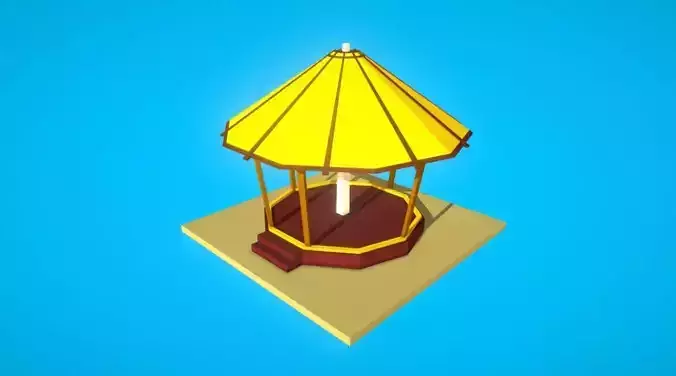 HIE Gazebo N1 Low-poly 3D model