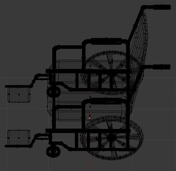 Wheelchair Low-poly 3D model_8
