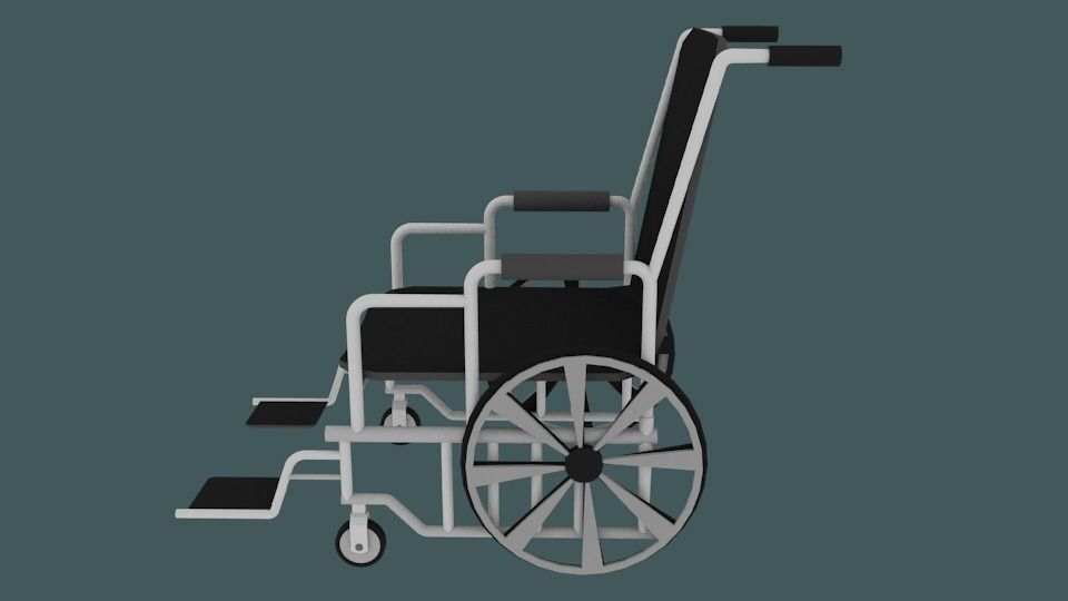 Wheelchair Low-poly 3D model_1