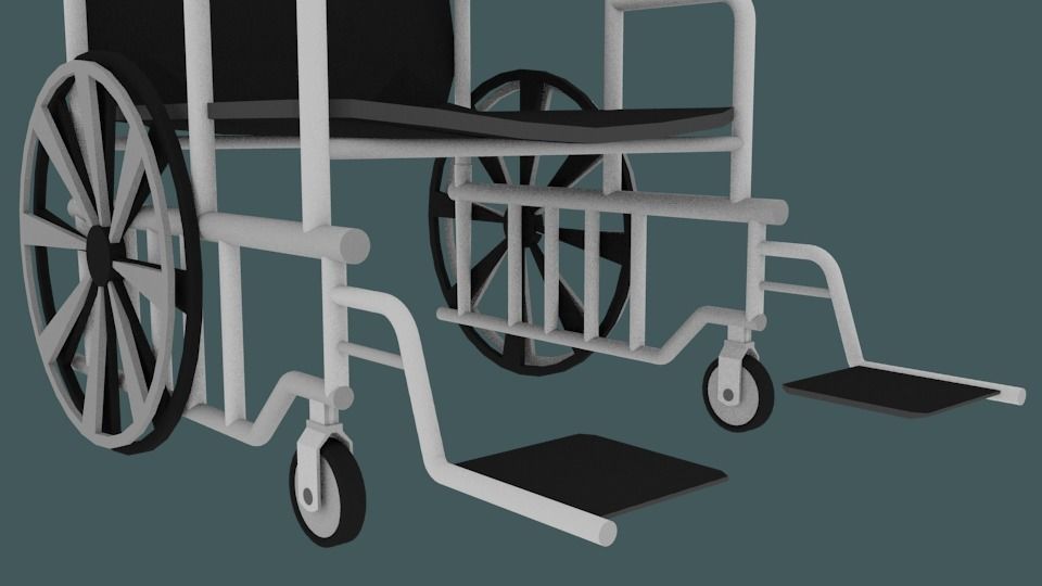 Wheelchair Low-poly 3D model_4