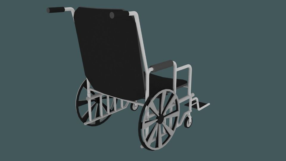Wheelchair Low-poly 3D model_3