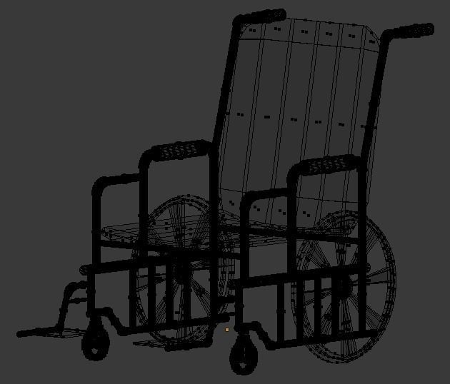 Wheelchair Low-poly 3D model_7