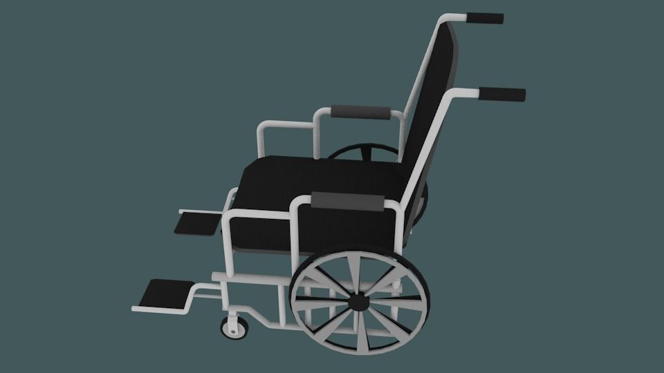 Wheelchair Low-poly 3D model_5