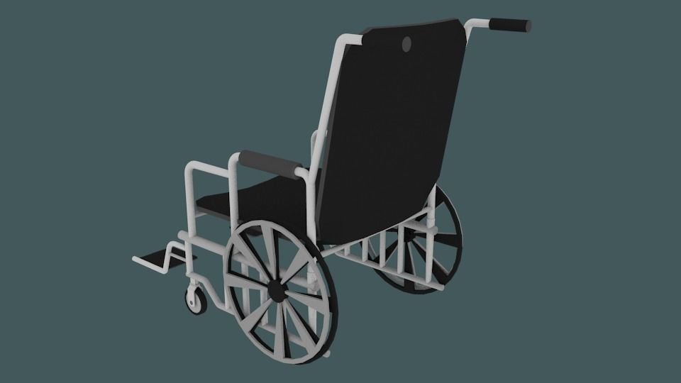 Wheelchair Low-poly 3D model_2
