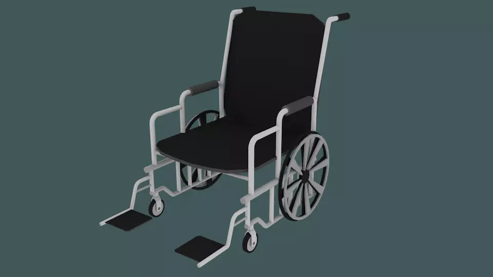 Wheelchair Low-poly 3D model_0