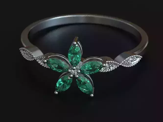 Stylish delicate female ring with marquises 474