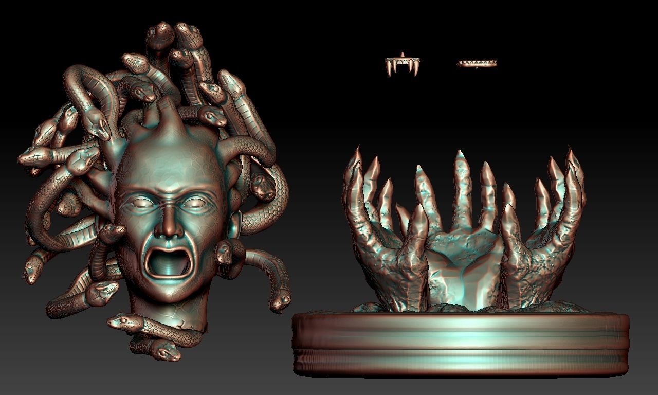 Medusa sculpture with head 3D print model_8