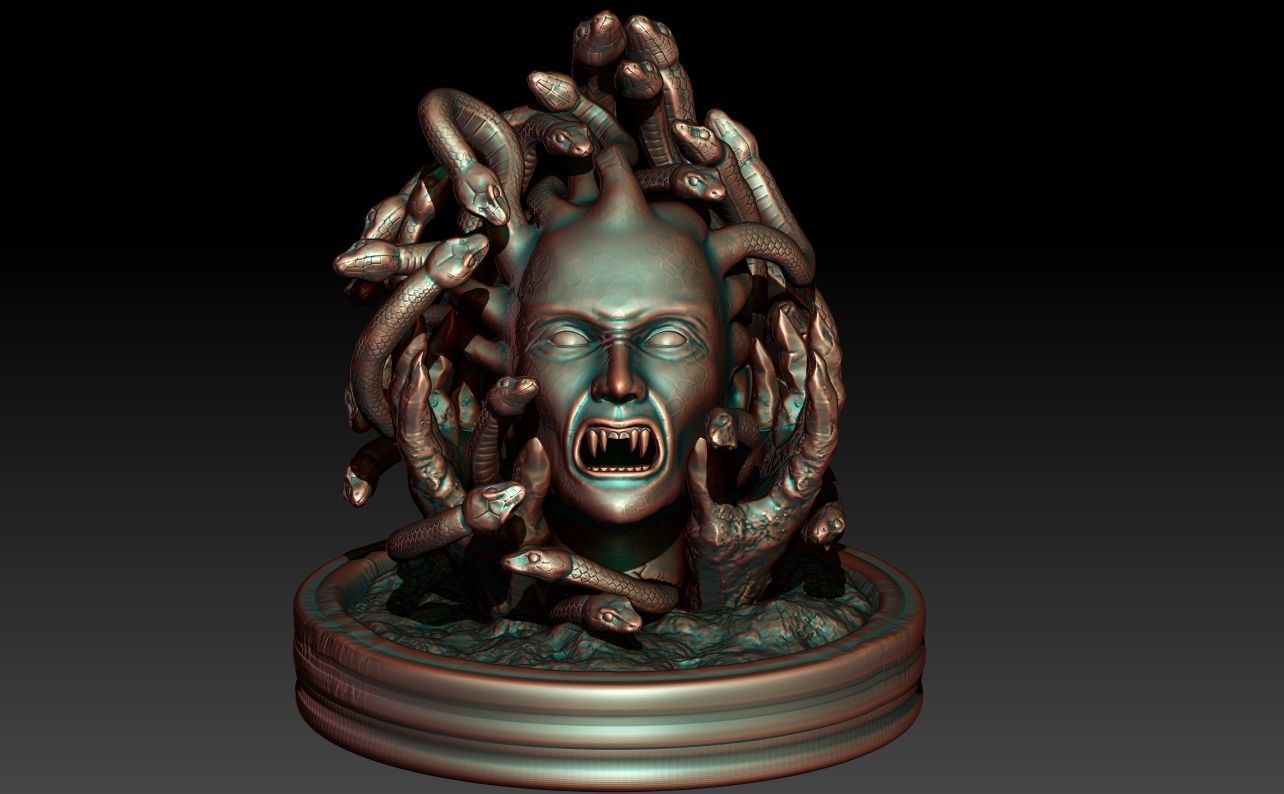 Medusa sculpture with head 3D print model_7