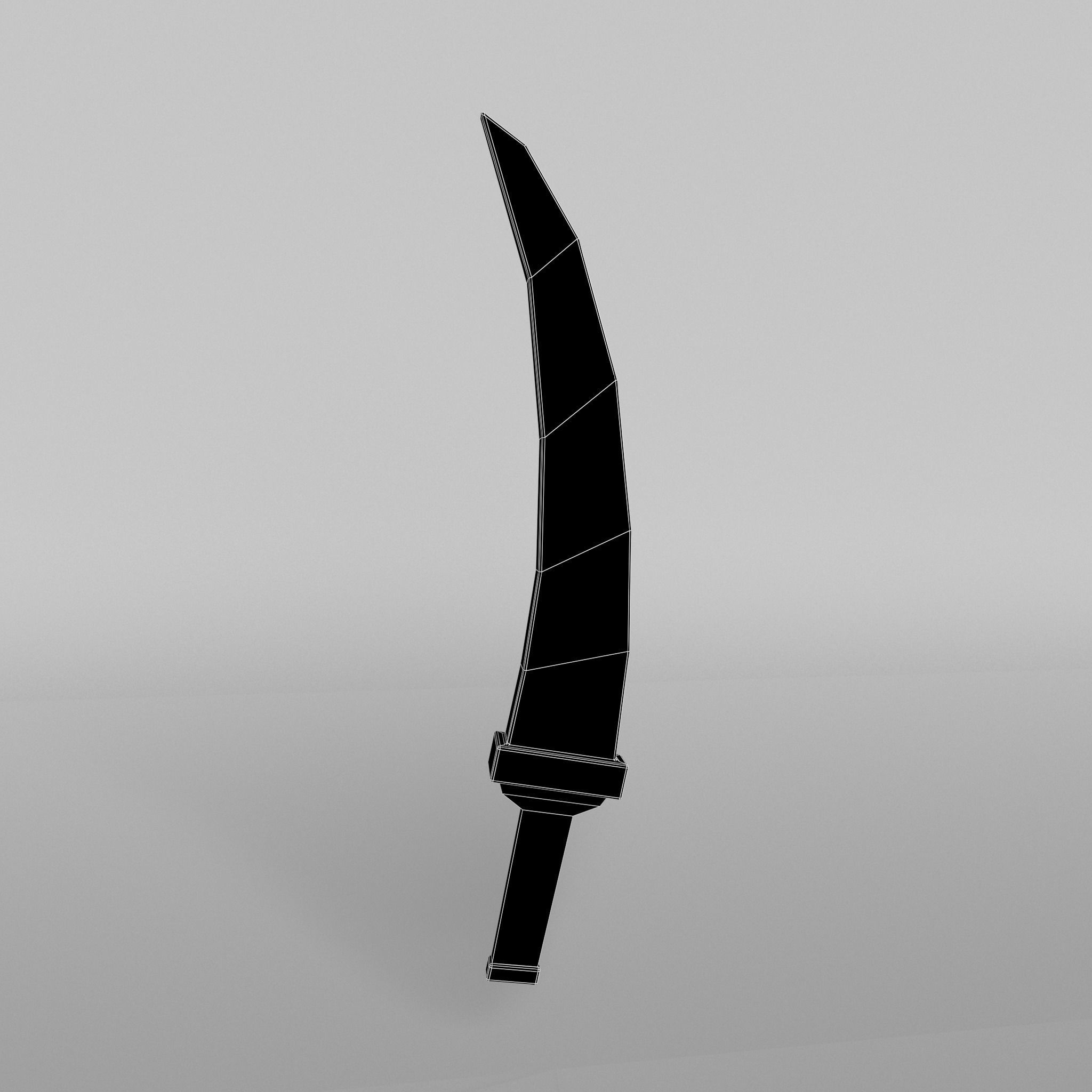 Low poly knife 001 Low-poly 3D model_4