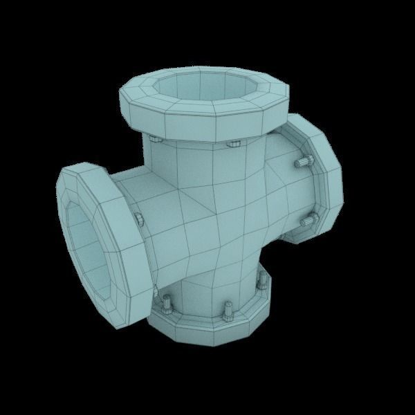 Industrial Pipes Low-poly 3D model_7