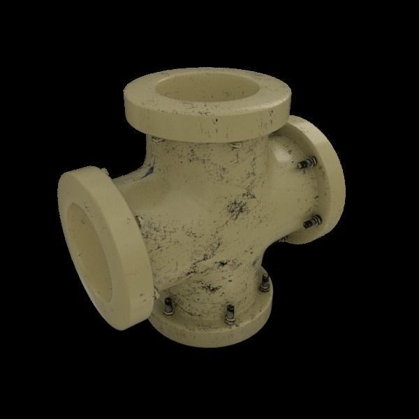 Industrial Pipes Low-poly 3D model_5