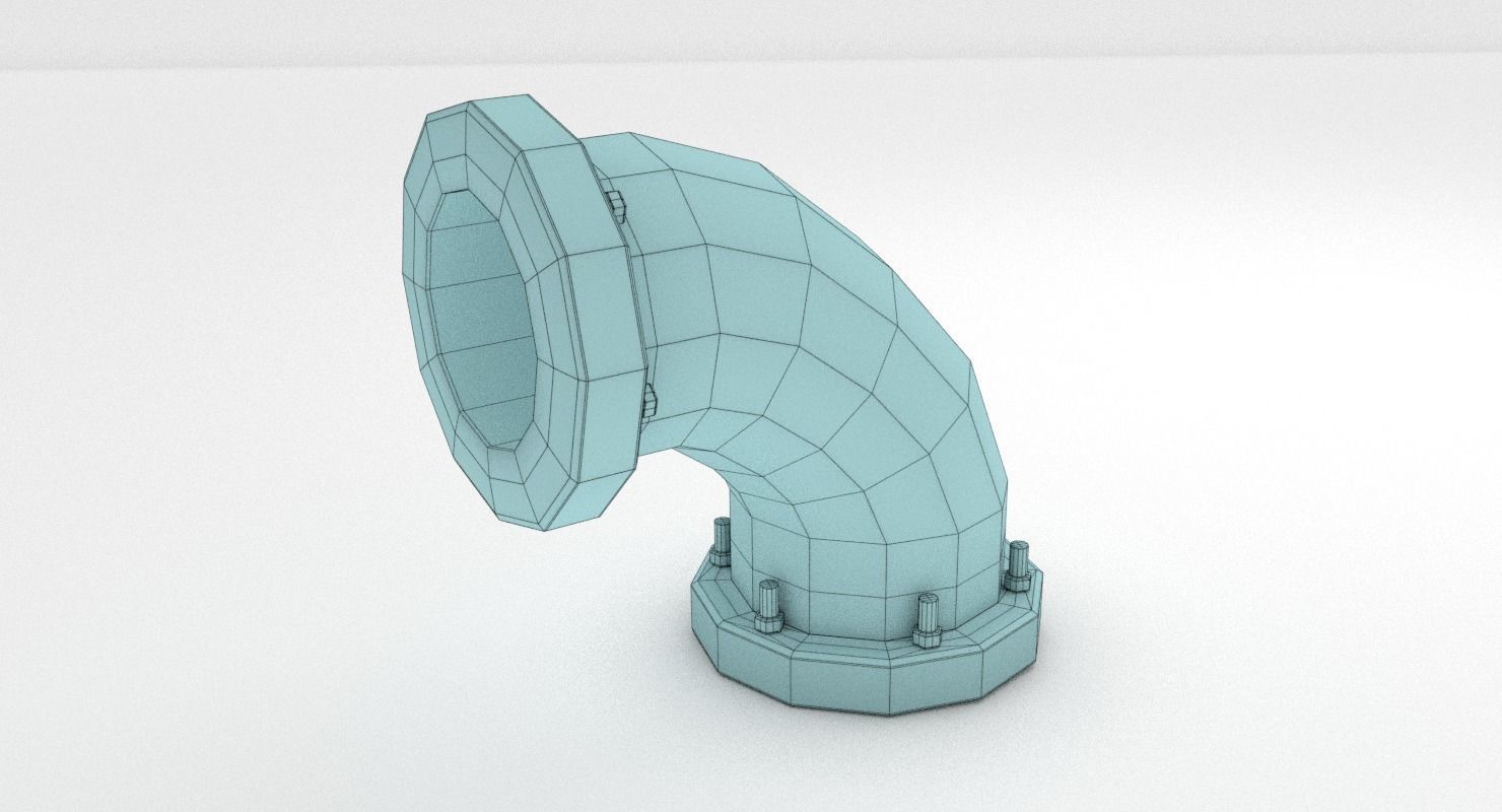 Industrial Pipes Low-poly 3D model_12