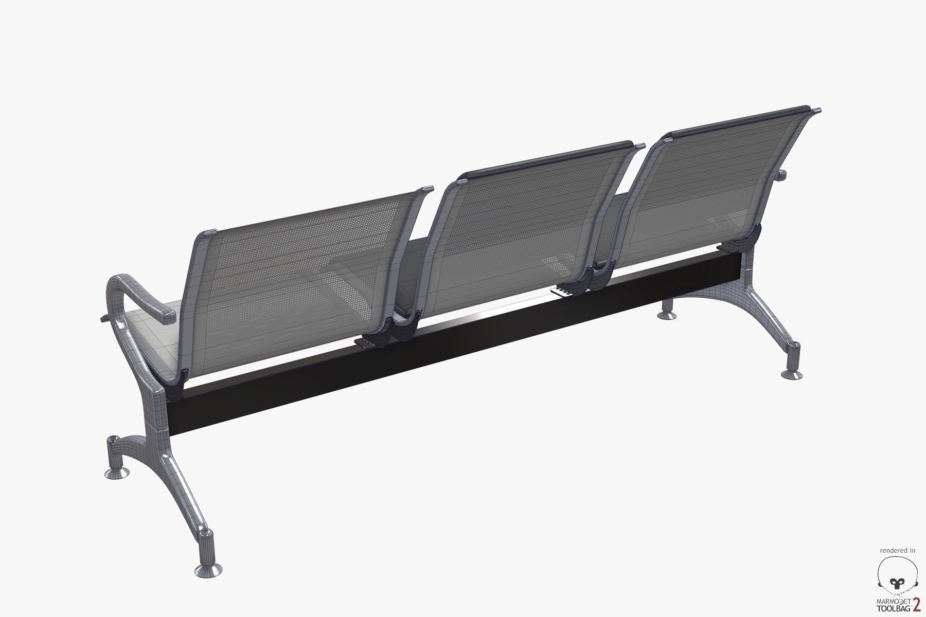 Waiting chair 3 Seats  3D model_18