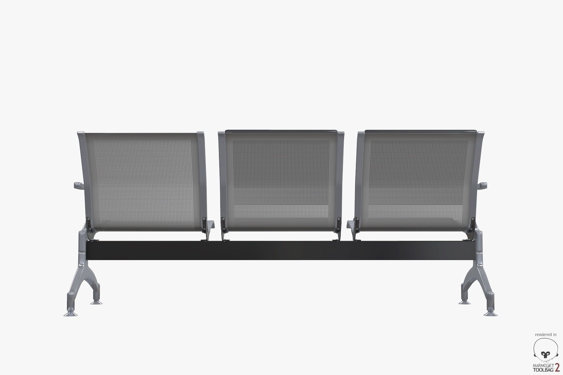 Waiting chair 3 Seats  3D model_5