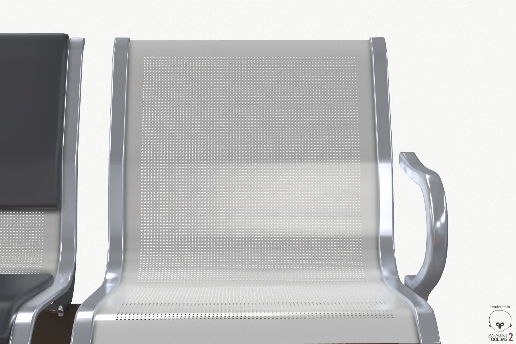Waiting chair 3 Seats  3D model_16