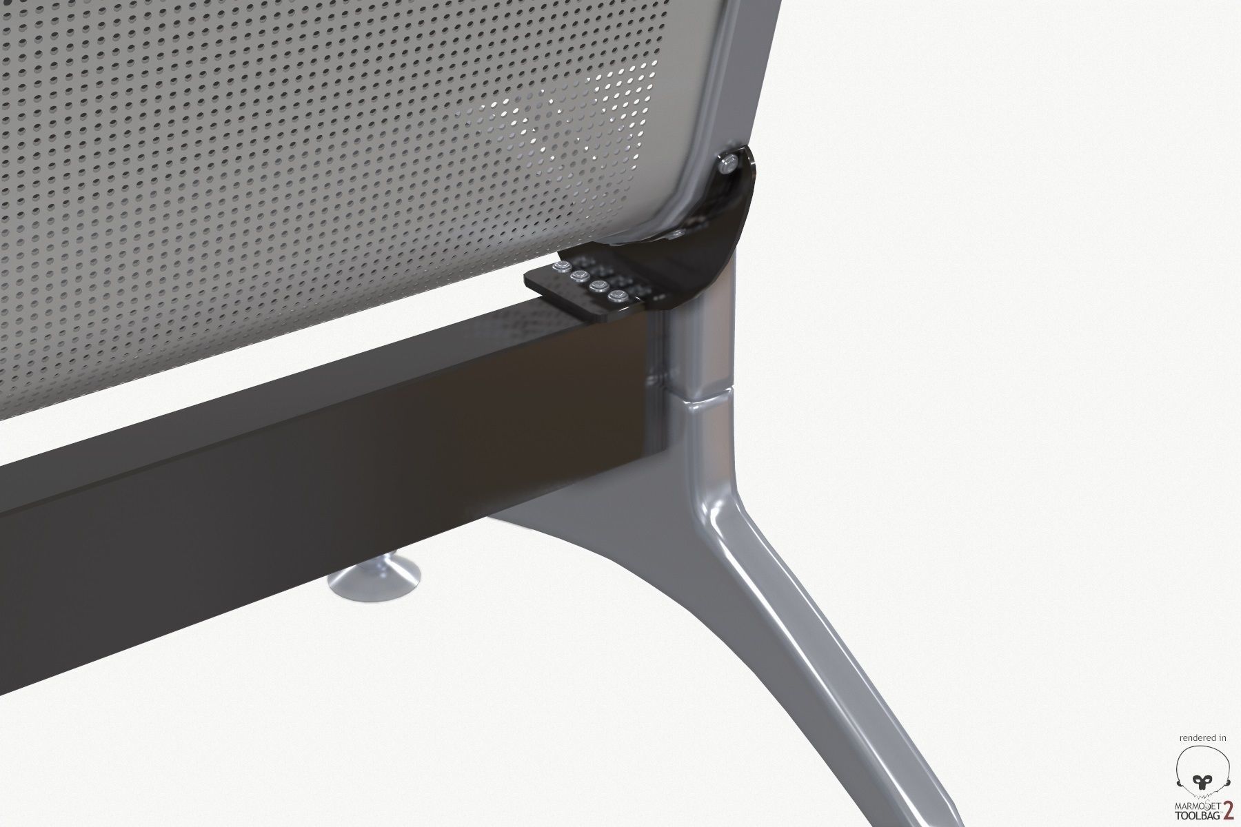 Waiting chair 3 Seats  3D model_12