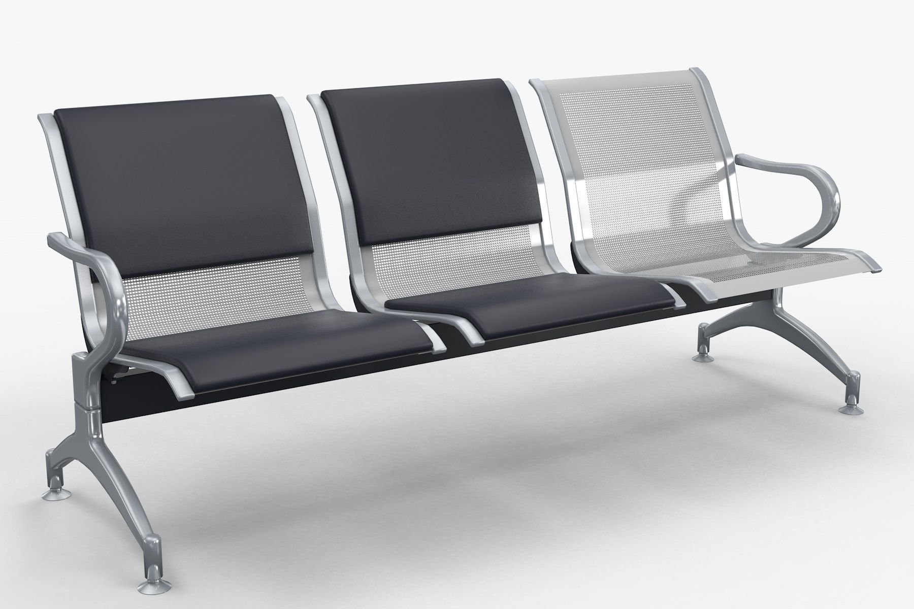 Waiting chair 3 Seats  3D model_14