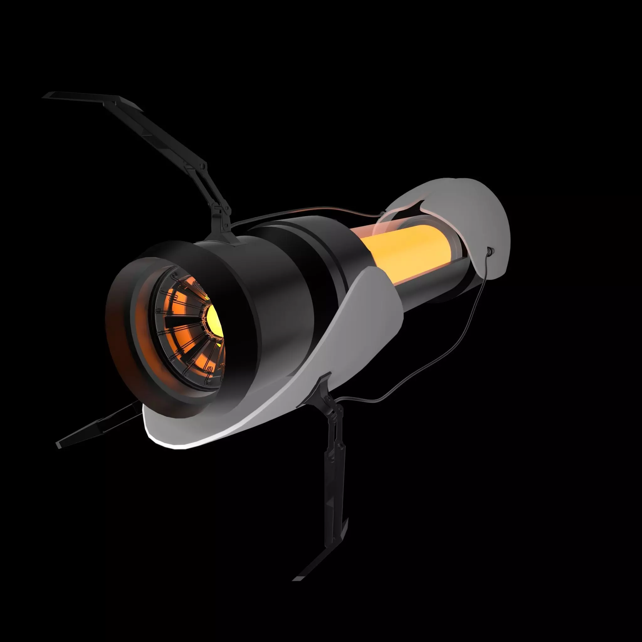 portal gun Low-poly 3D model_0