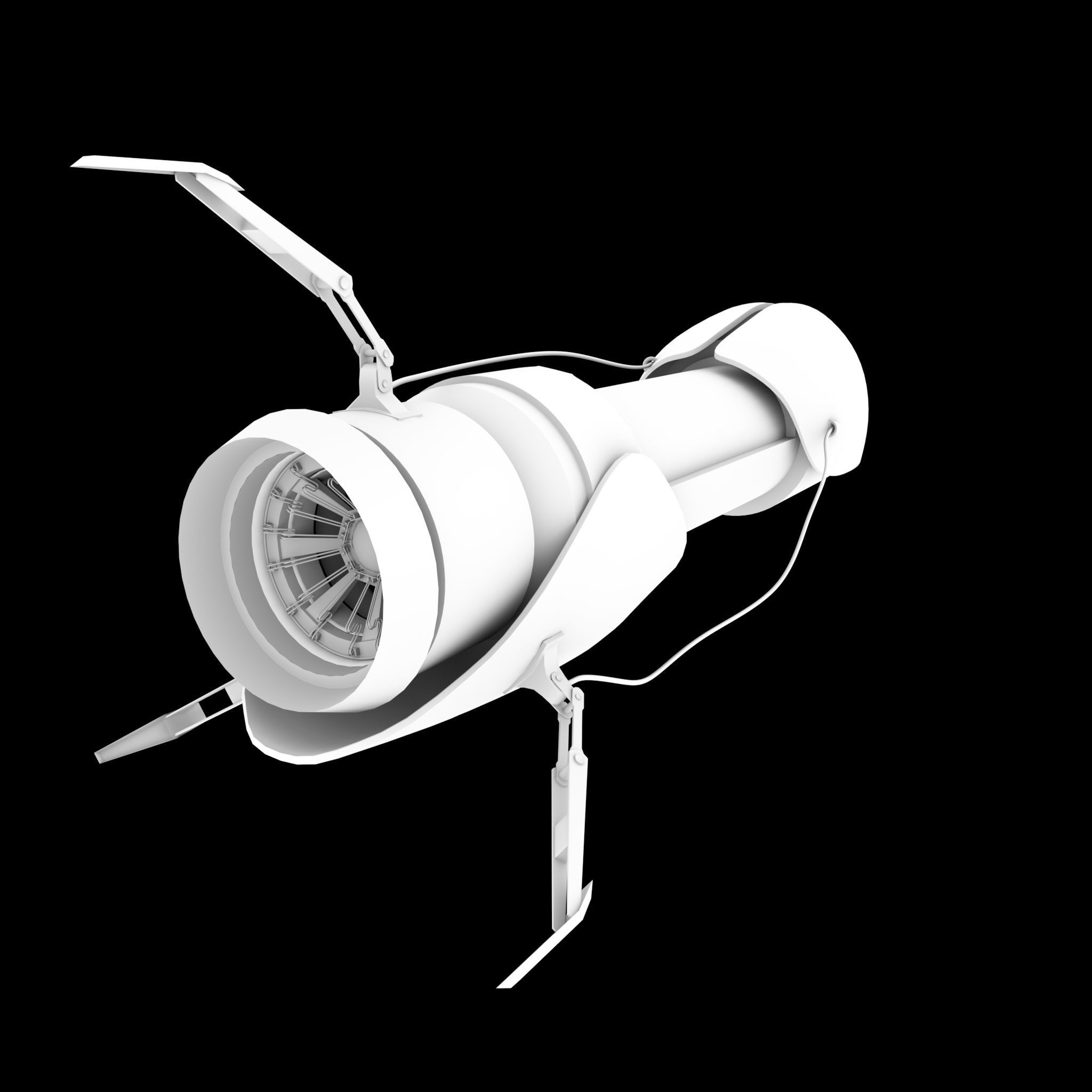 portal gun Low-poly 3D model_1
