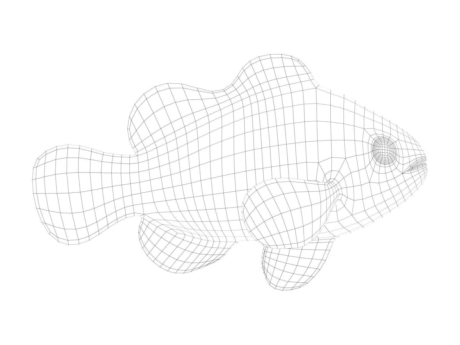 clown fish Low-poly 3D model_9