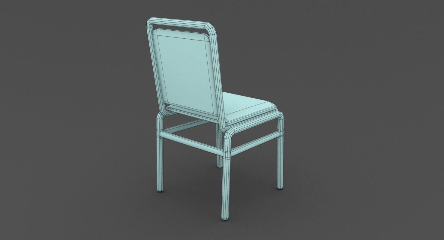 Dining Chair Low-poly 3D model_10