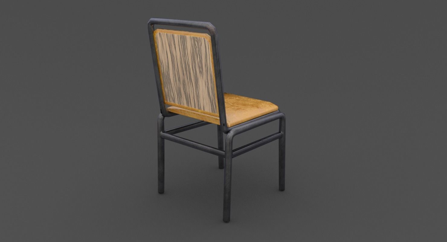Dining Chair Low-poly 3D model_4