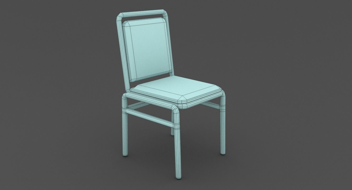 Dining Chair Low-poly 3D model_9