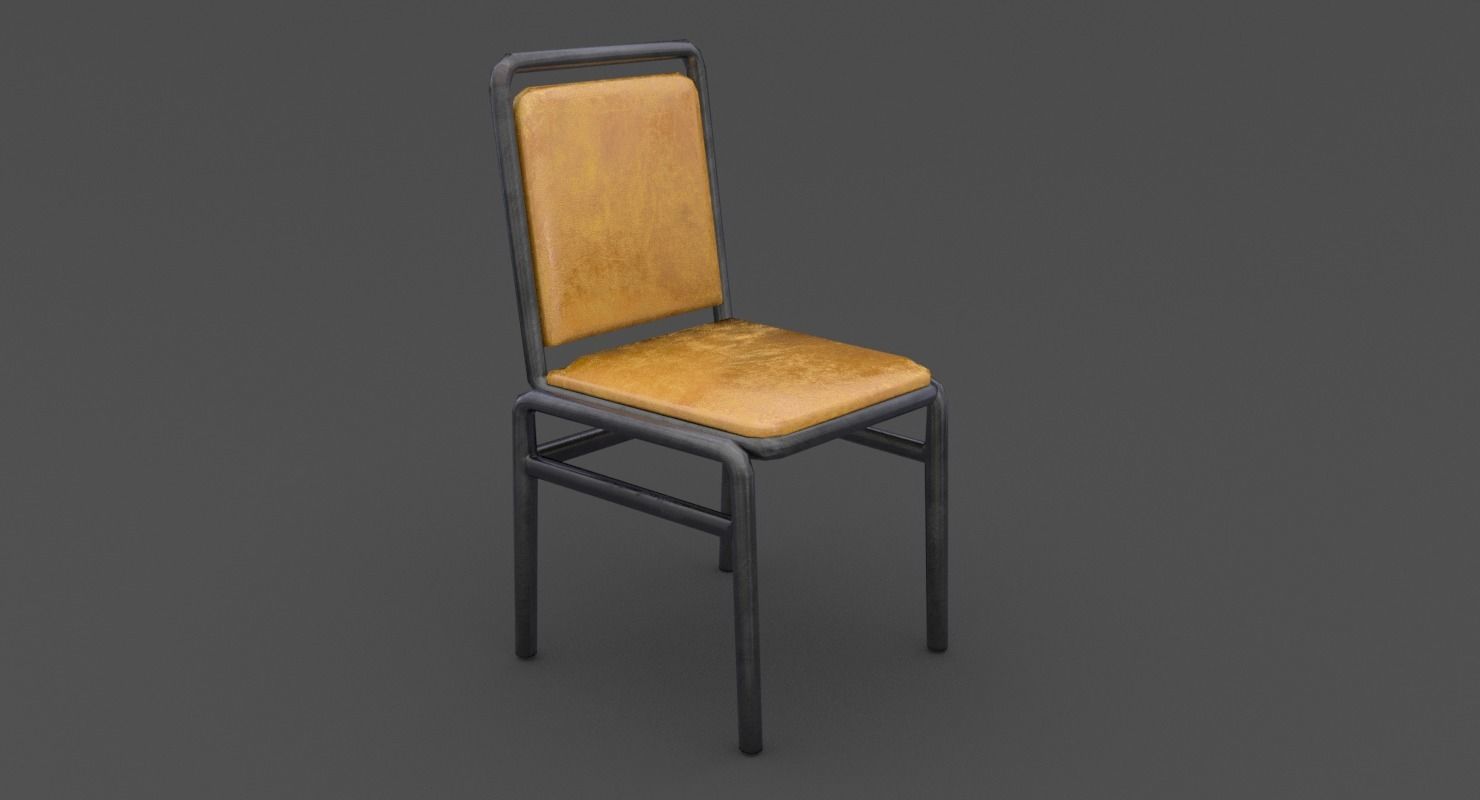 Dining Chair Low-poly 3D model_2