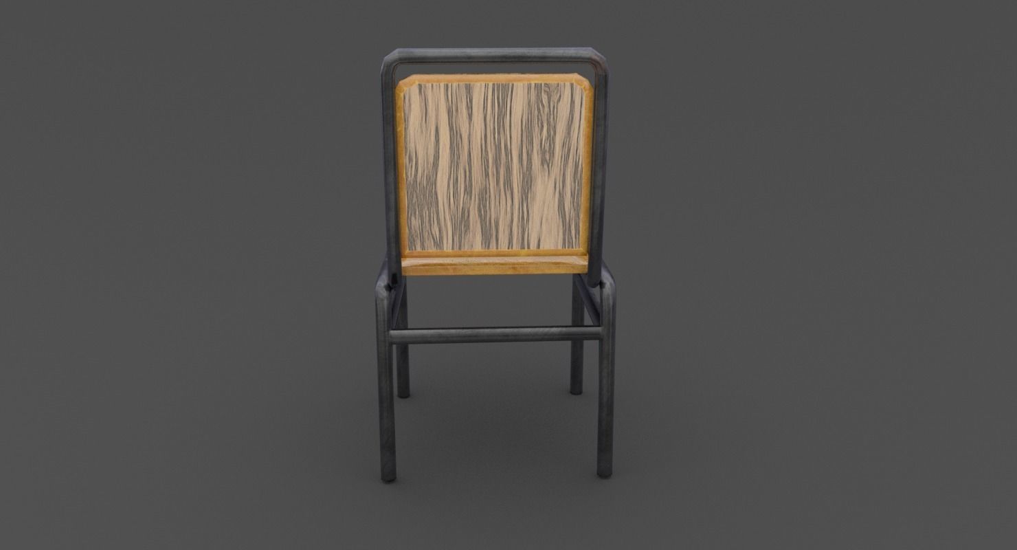 Dining Chair Low-poly 3D model_5