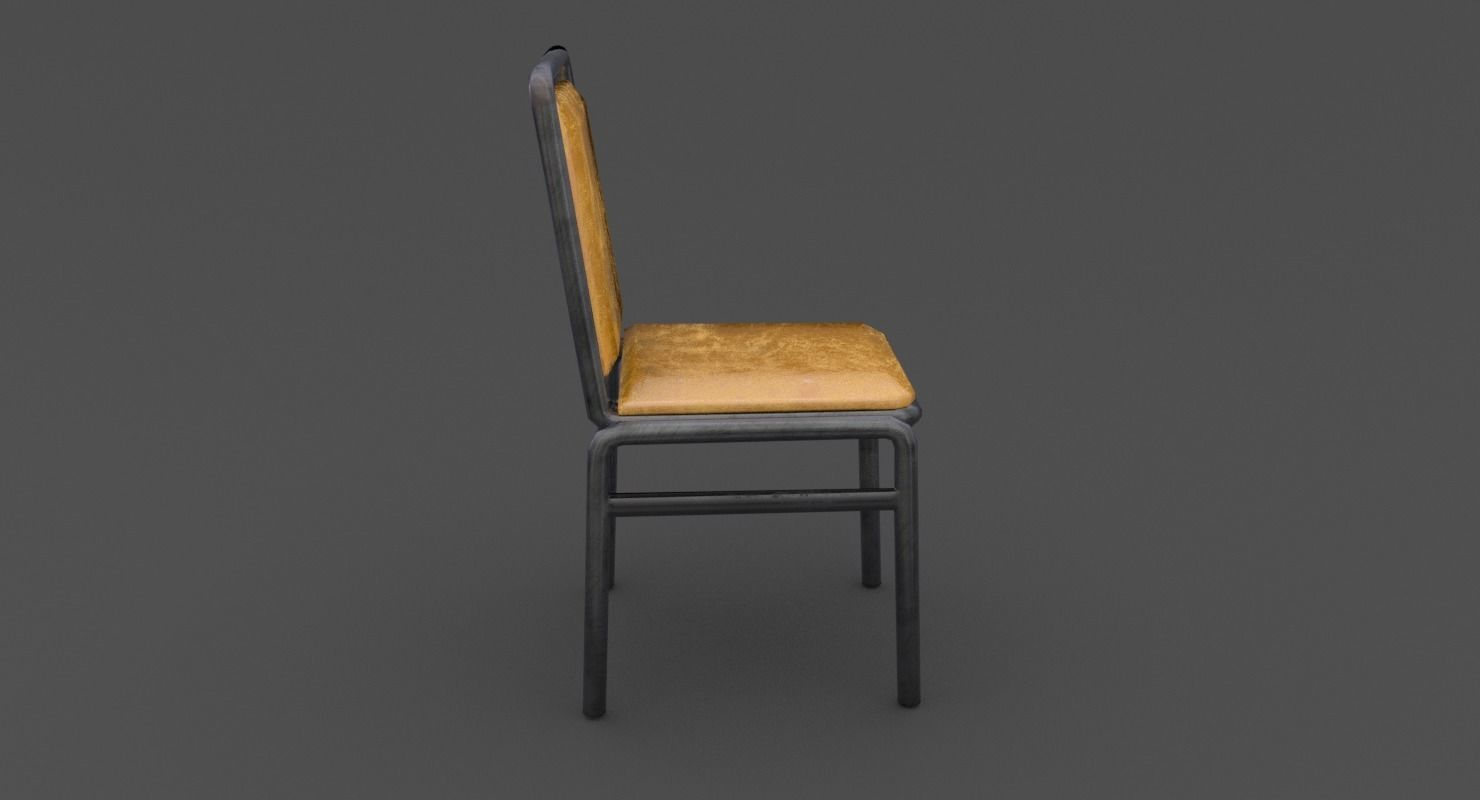Dining Chair Low-poly 3D model_3
