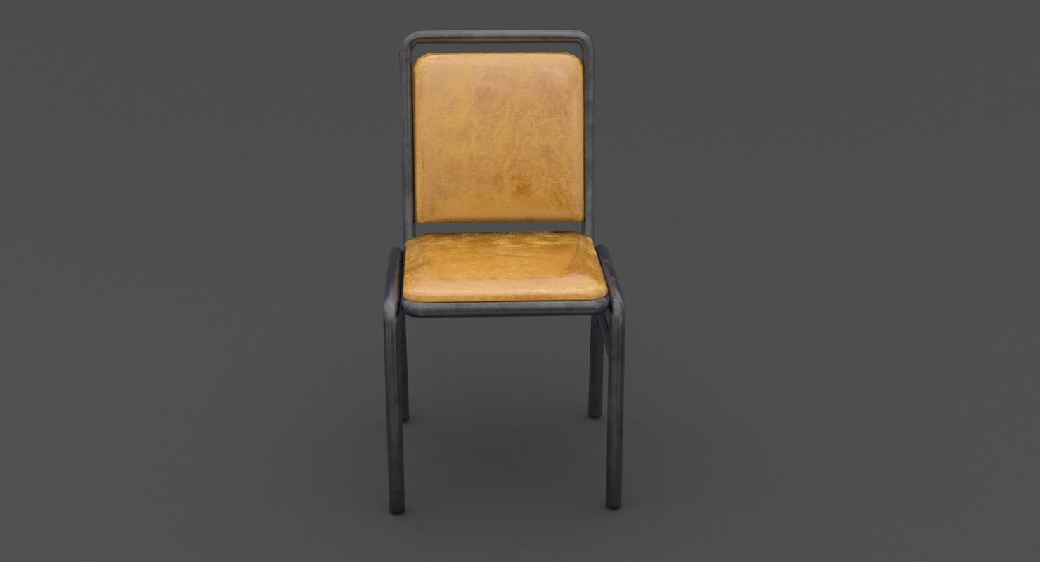 Dining Chair Low-poly 3D model_8