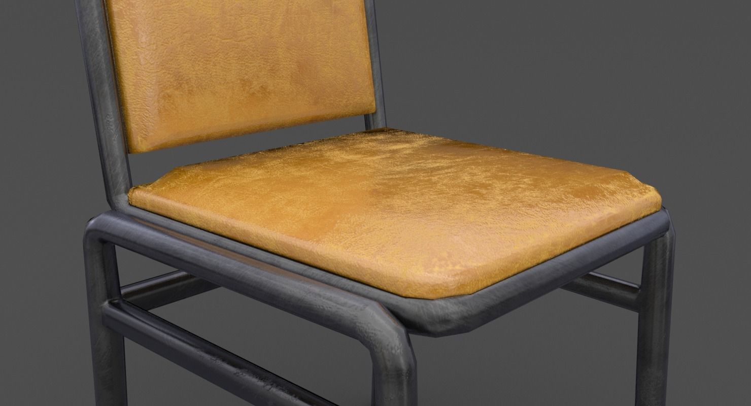 Dining Chair Low-poly 3D model_13