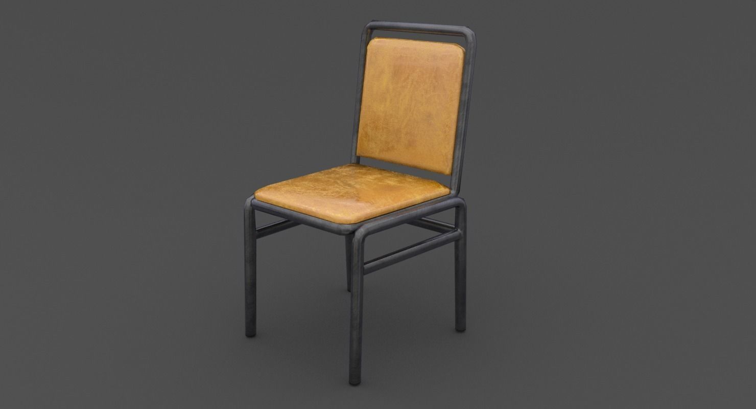 Dining Chair Low-poly 3D model_7