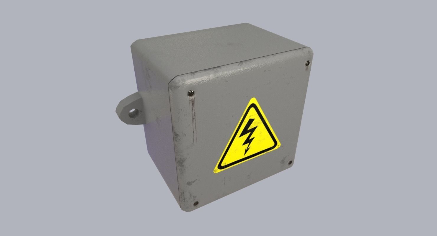 Electrical Box Low-poly 3D model_3
