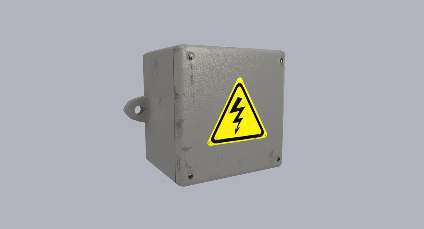 Electrical Box Low-poly 3D model_2