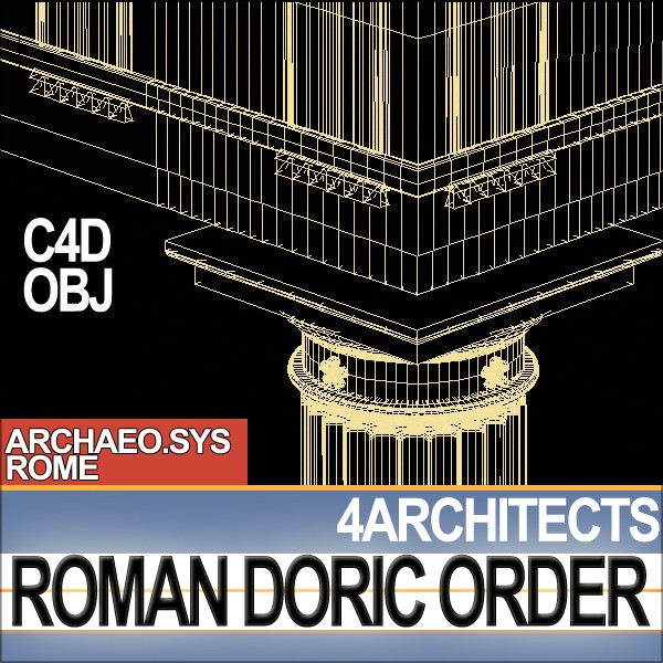 Roman Doric Order Elements 3D model_14