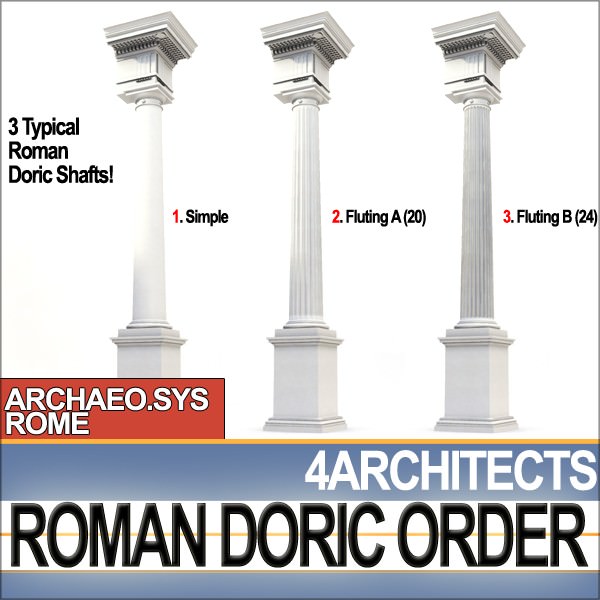 Roman Doric Order Elements 3D model_7