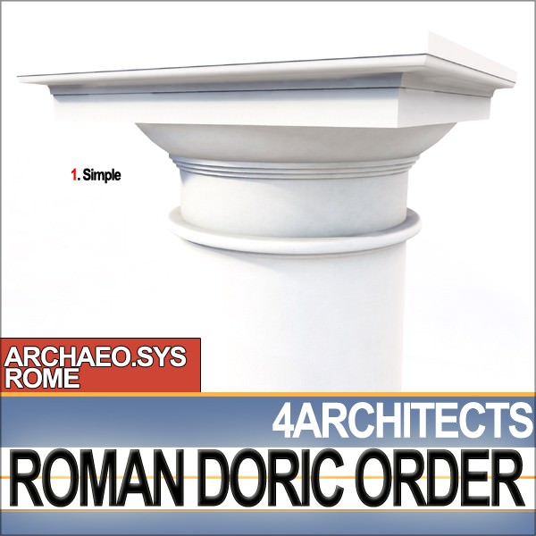 Roman Doric Order Elements 3D model_8