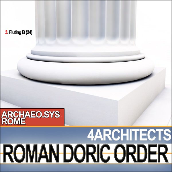 Roman Doric Order Elements 3D model_12