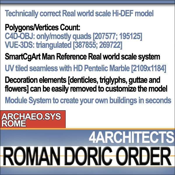 Roman Doric Order Elements 3D model_1