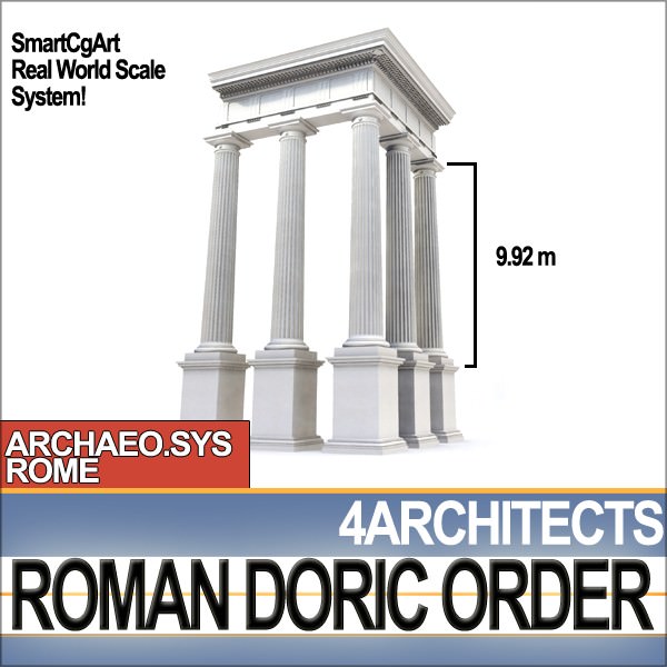 Roman Doric Order Elements 3D model_5