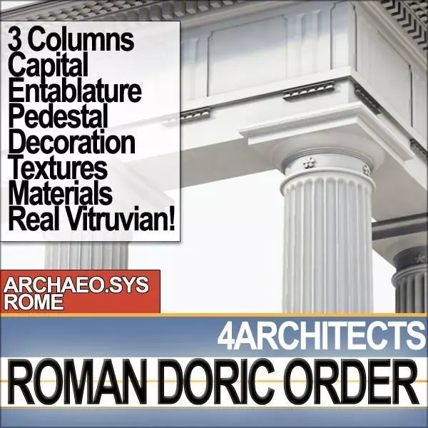 Roman Doric Order Elements 3D model_0